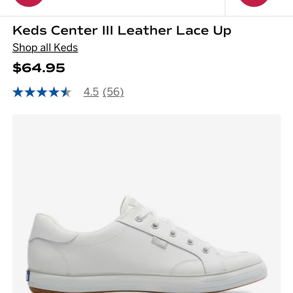 NWT keds center III leather white